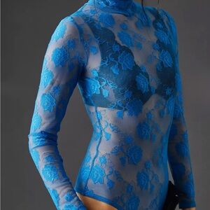 Glamorous Vibrant Blue Lace Top